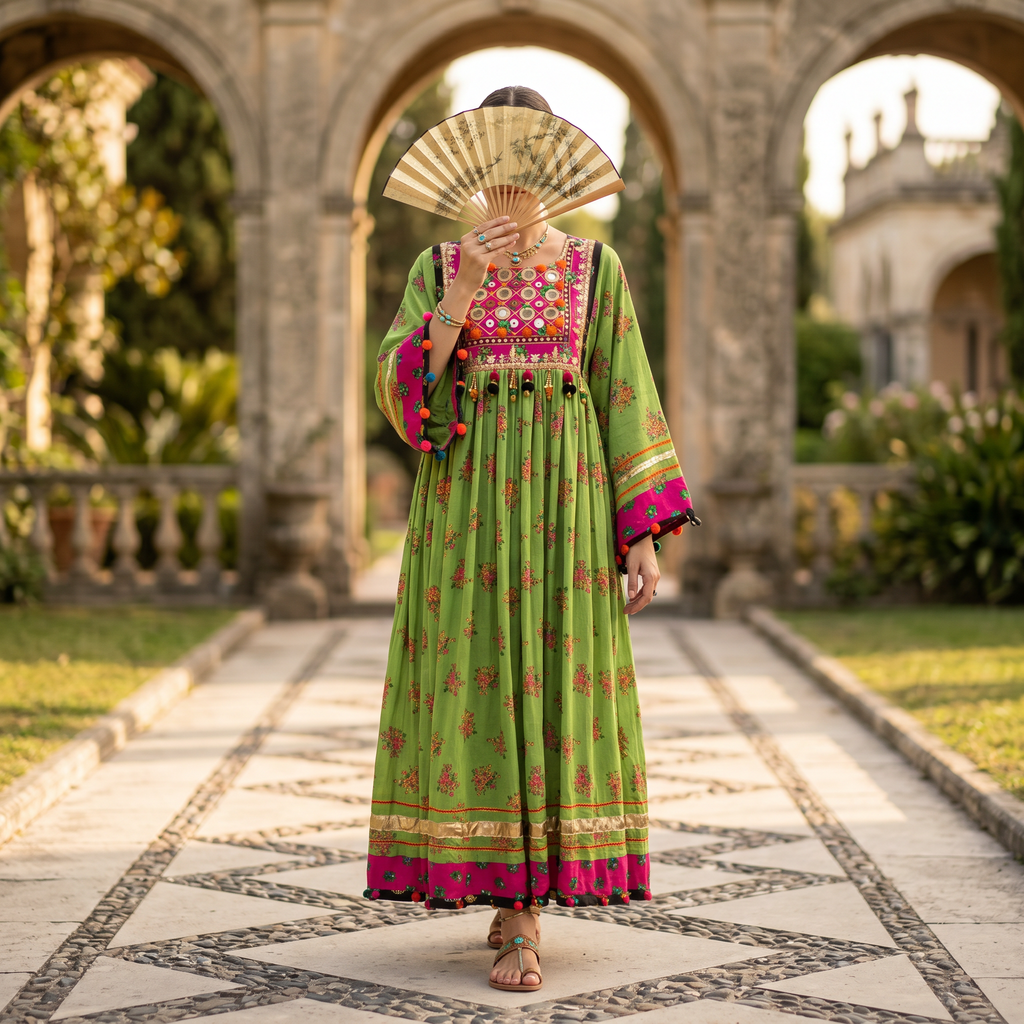 L-XL Banjara Special Chiffon Dress Length 53" Inches