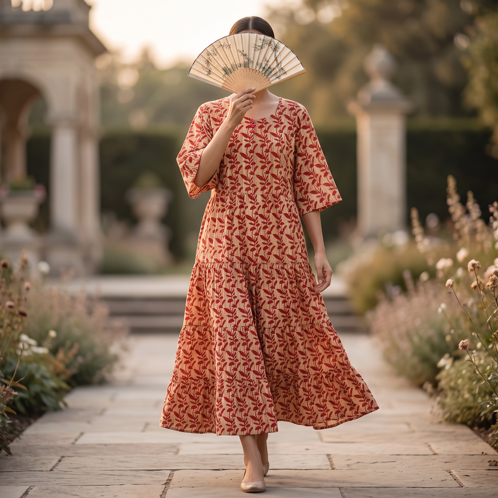 L/XL  Manha Printed  Dress 57 Long Jalabiya TNY 733