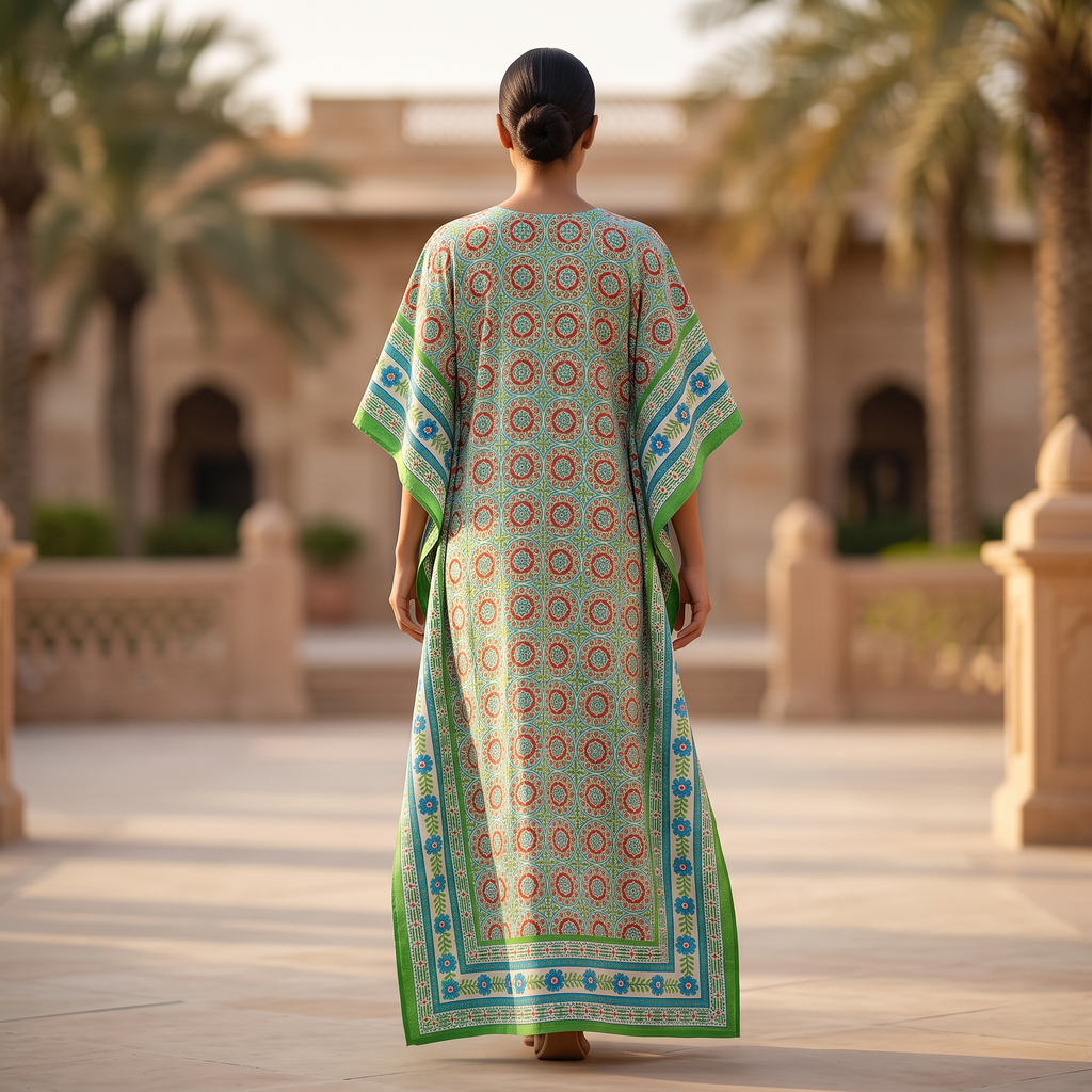 Free Size  Farasha Kaftan Chiffon 55" Long Jalabiya RNY 1046
