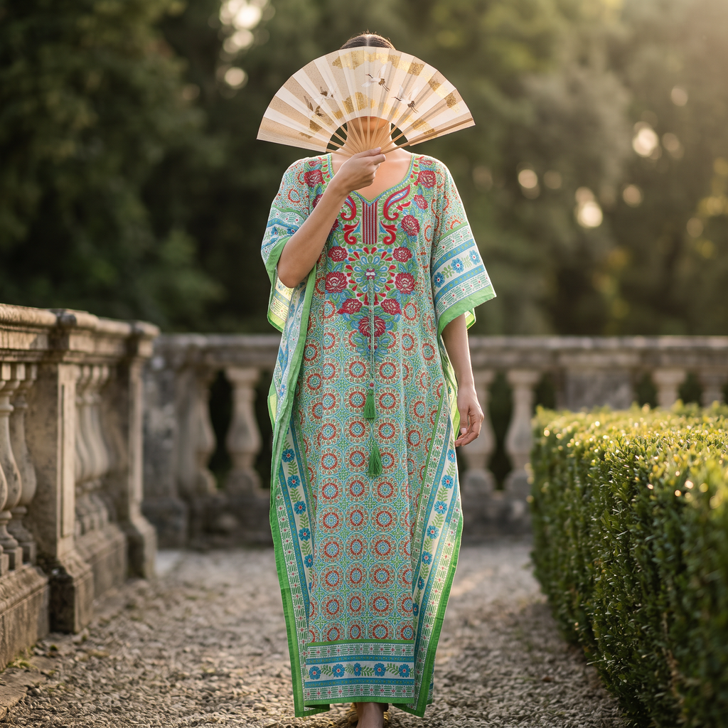 Free Size  Farasha Kaftan Chiffon 55" Long Jalabiya RNY 1046
