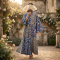 L-XL Fatim Printed Cotton Dress 57" Long Jalabiya