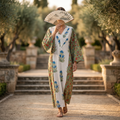XS-S Zaheera Printed Cotton Dress 54" Long Jalabiya TN 260