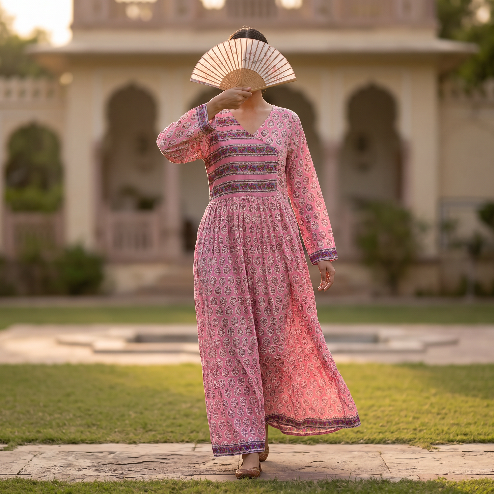 L-XL  Daisy Crystal Printed  Dress 57" Long Jalabiya TNY 824