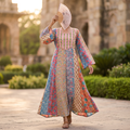 S/M Malaysia Printed Cotton Dress 57" Long Jalabiya RN 921