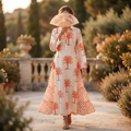 XS-S Nadira Printed Cotton Dress 54" Long Jalabiya TN 291
