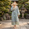 L/XL Zaria Crystal Printed Cotton Dress 54" Long Jalabiya RN 971