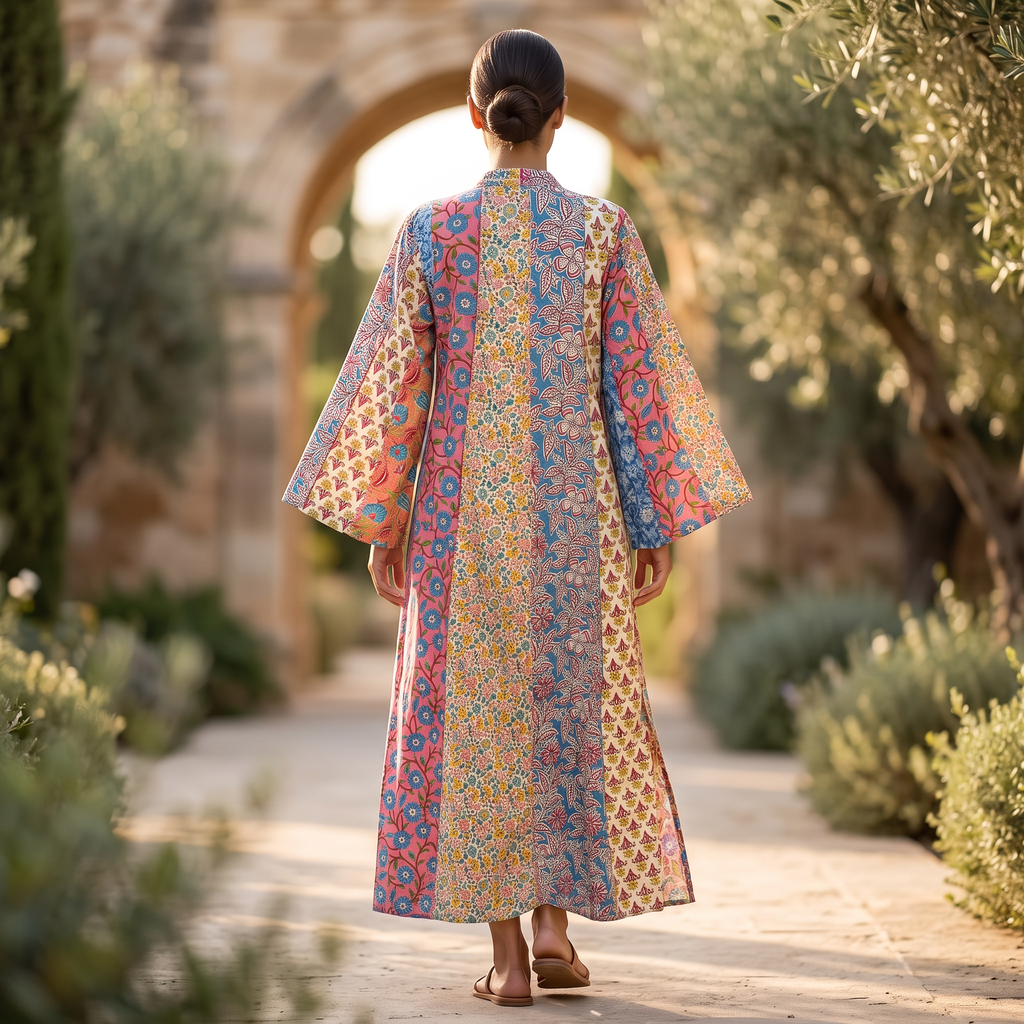 S/M Suf  Printed Cotton Dress 54" Long Jalabiya RN 1027