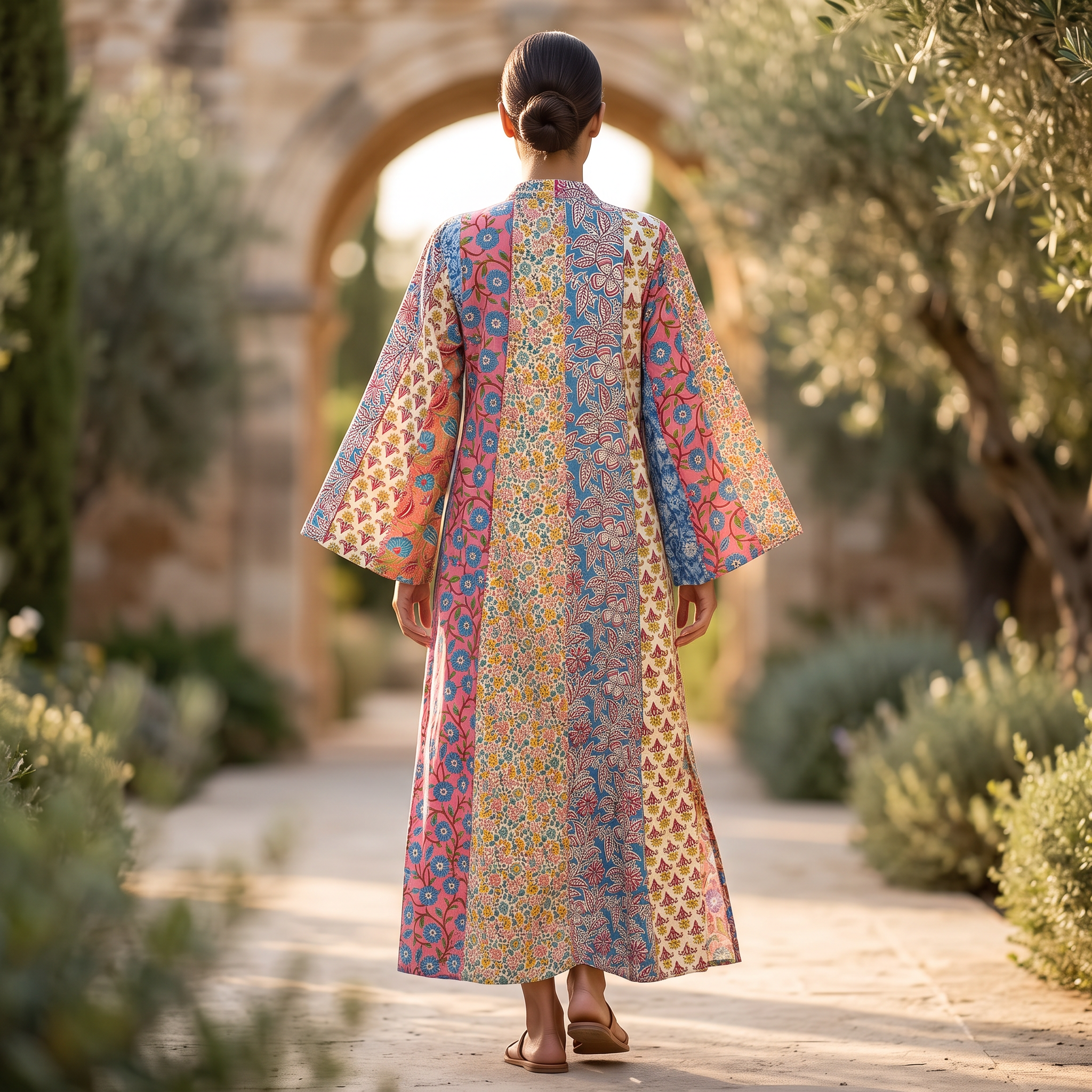 S/M Suf  Printed Cotton Dress 54" Long Jalabiya RN 1027