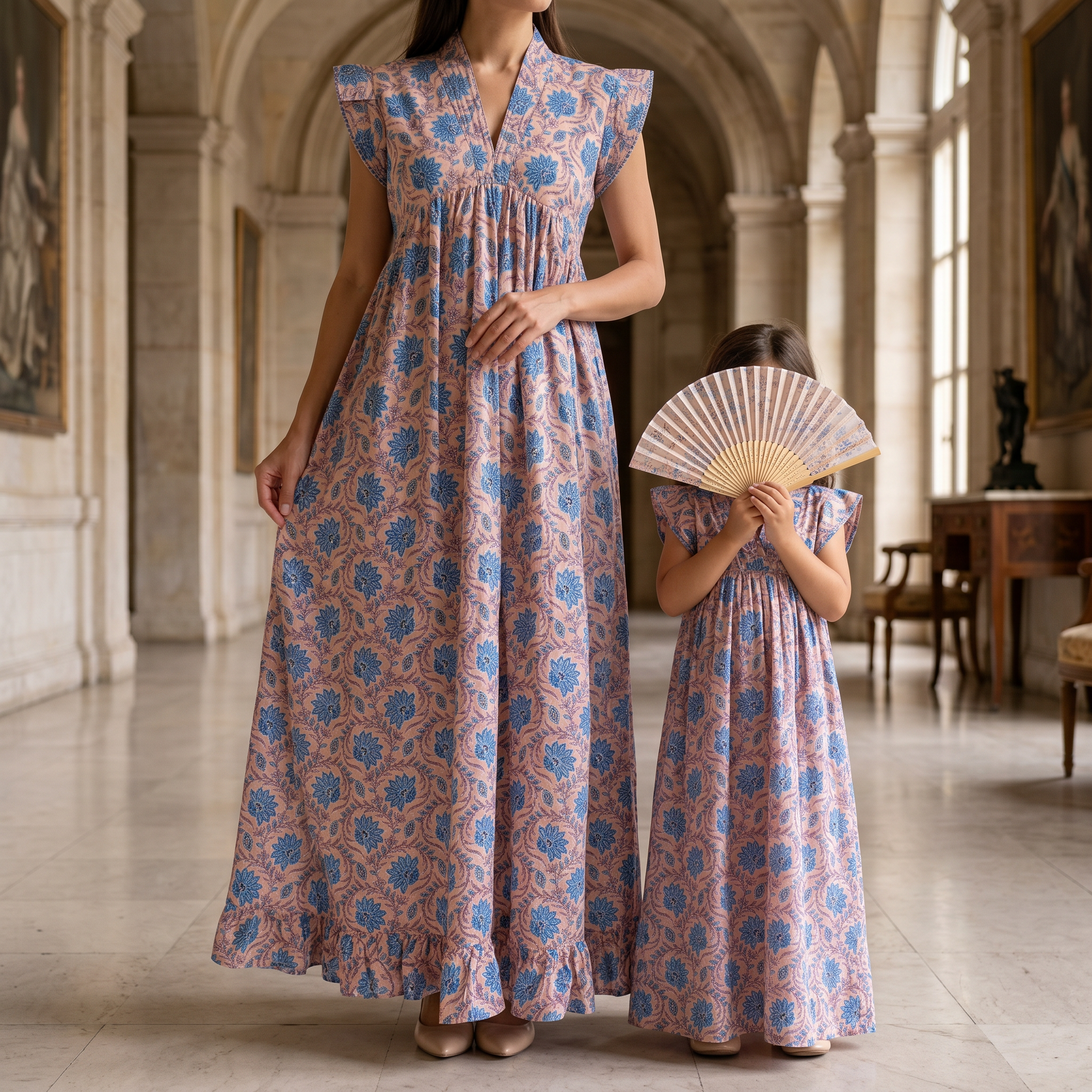 Amani Peach Cotton Dress Jalabiya