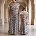 Amani White Print Cotton Dress Jalabiya