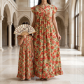 Amani Light Apricot Cotton Dress Jalabiya