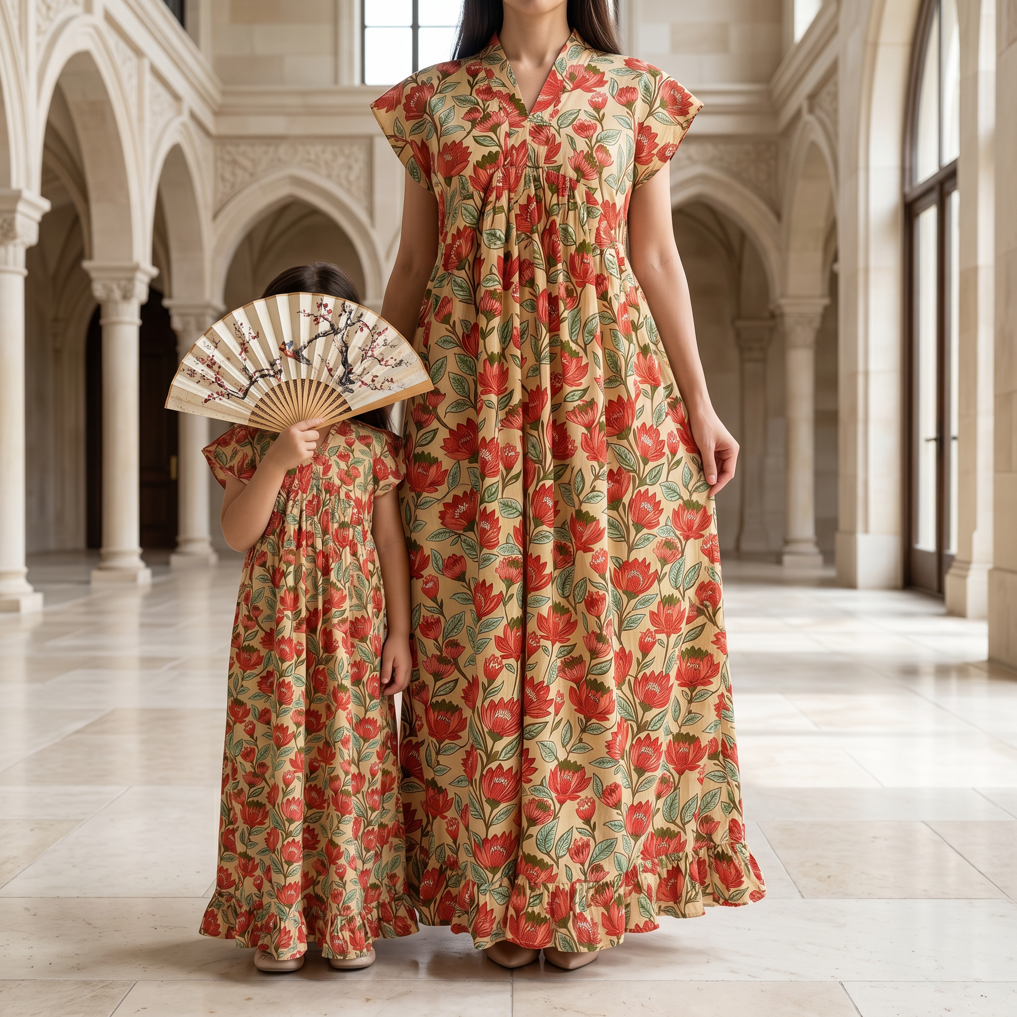 Amani Light Apricot Cotton Dress Jalabiya