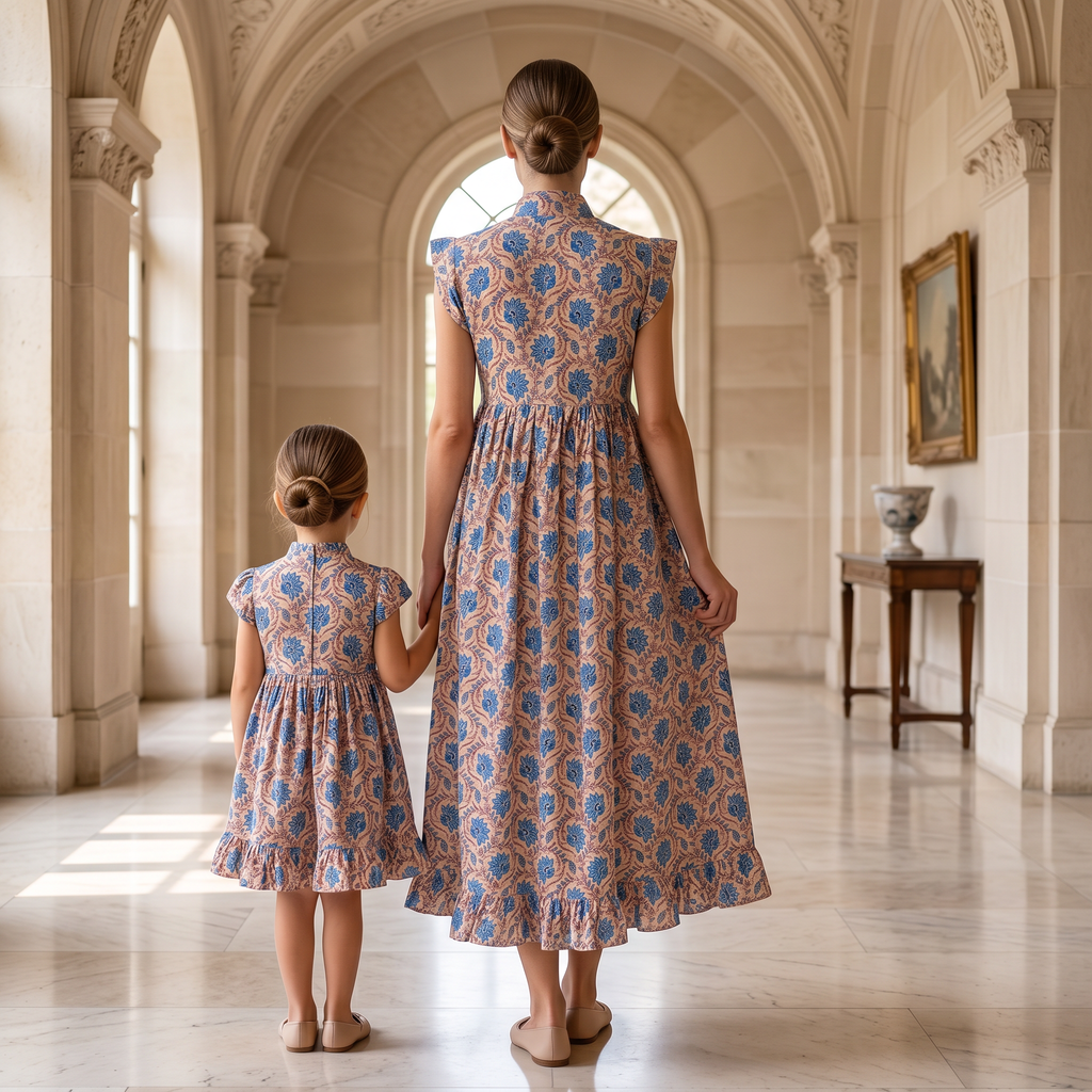 Amani Peach Cotton Dress Jalabiya
