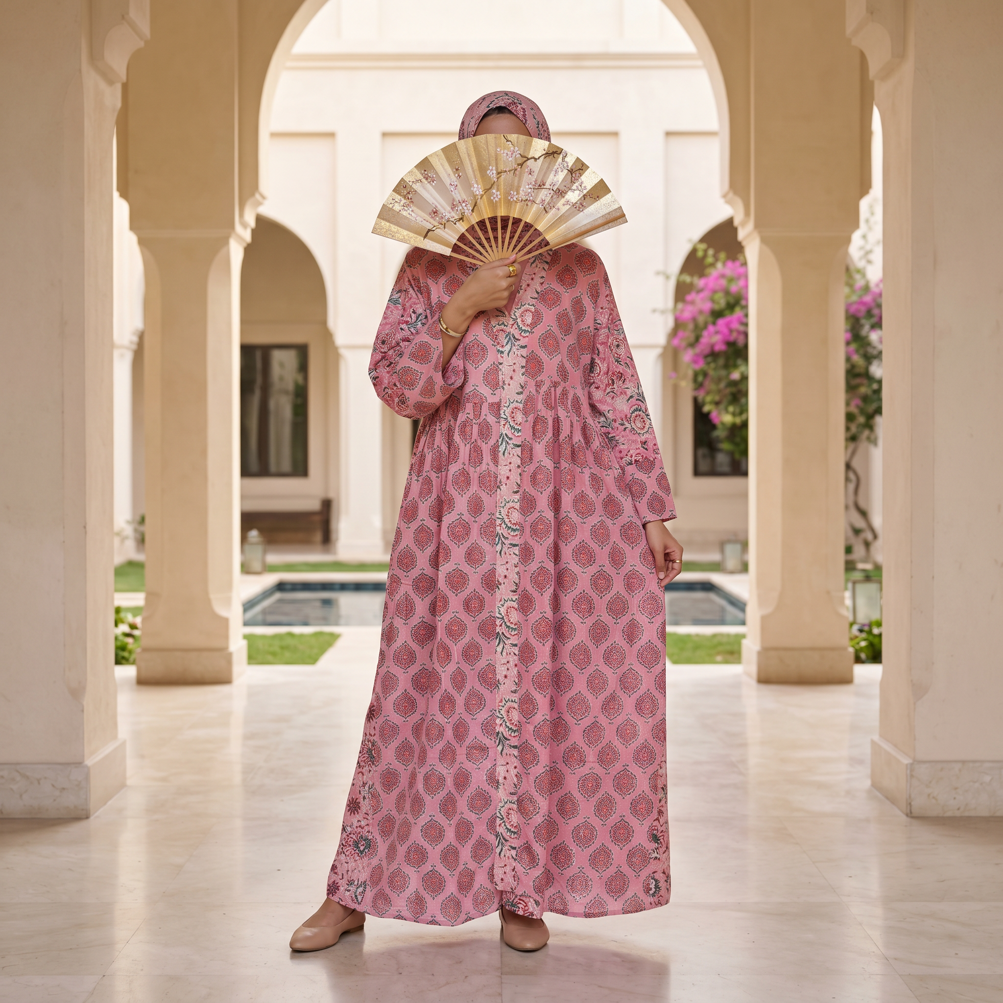 Abaya With Sheila Cotton Dress Jalabiya
