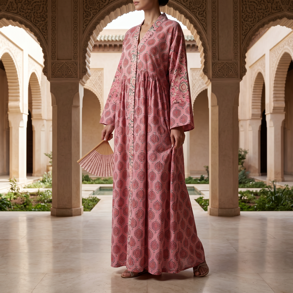Abaya With Sheila Cotton Dress Jalabiya