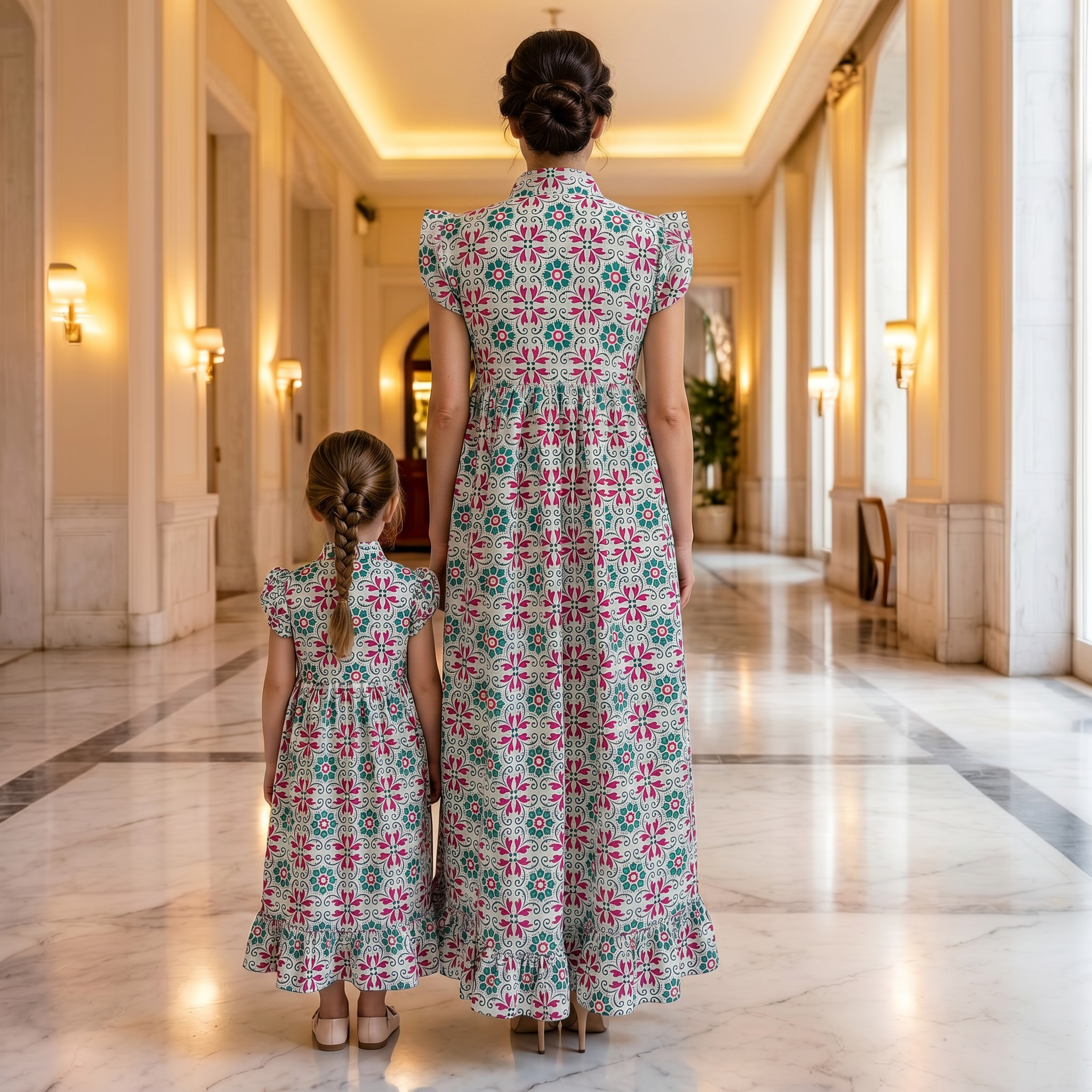 Amani White Print Cotton Dress Jalabiya