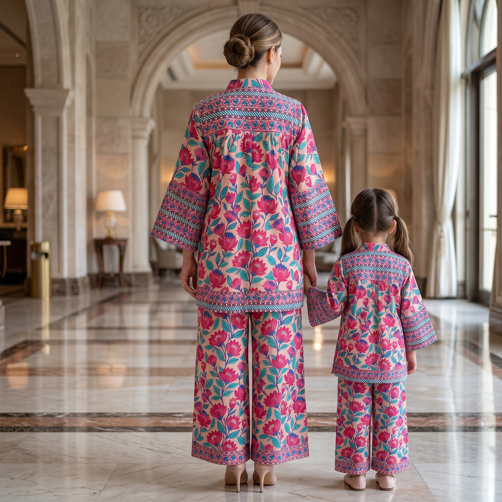 Baria Co-ord Set Cotton Dress Jalabiya
