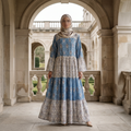 L-XL Moon Printed Cotton Dress 57" Long Jalabiya