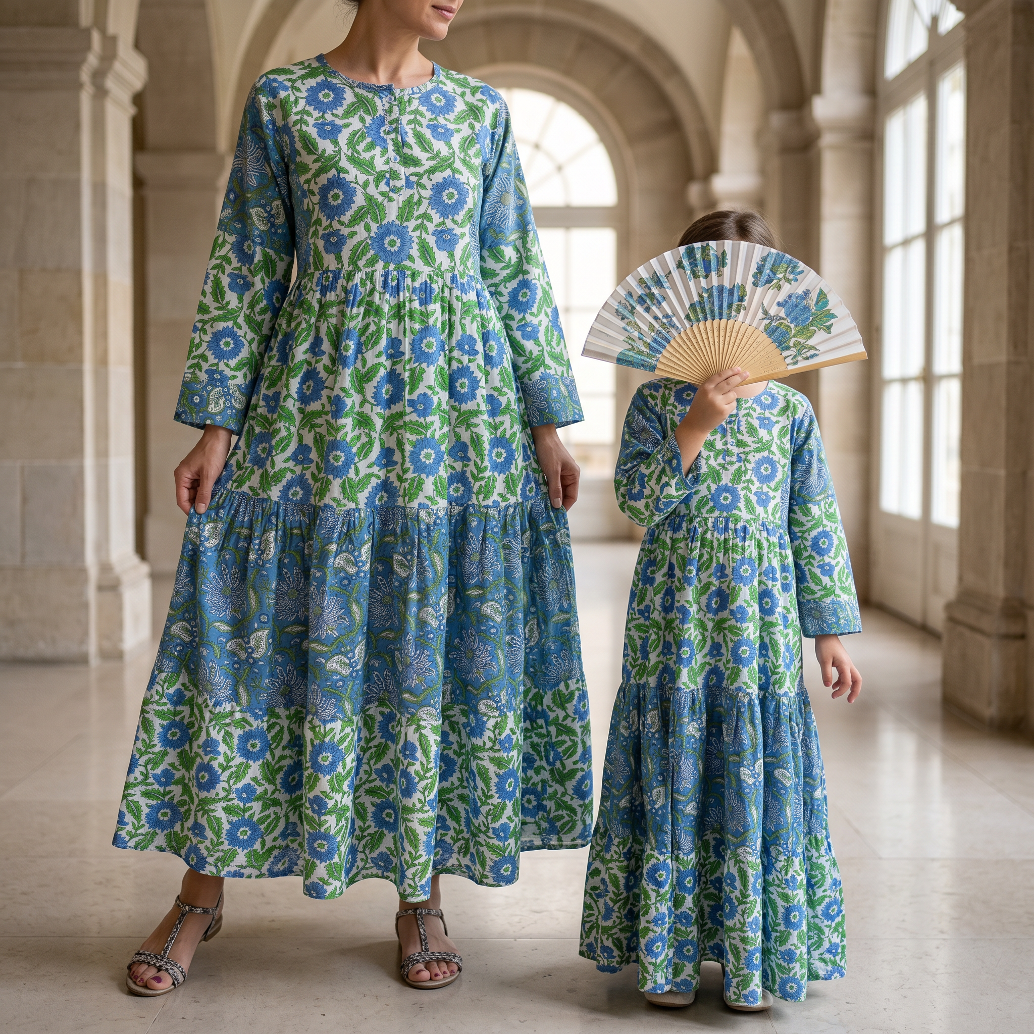 Juhi Green Cotton Dress Jalabiya