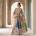 2XL-3XL Musira Printed Cotton Dress 57" Long Jalabiya