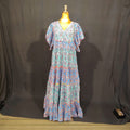 L-XL Dahlia Cotton Printed Dress 57" Long Jalabiya