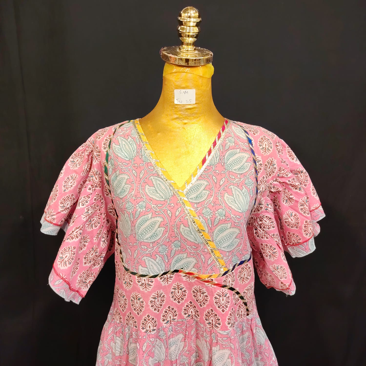 S-M Dahlia Cotton Printed Dress 57" Long Jalabiya