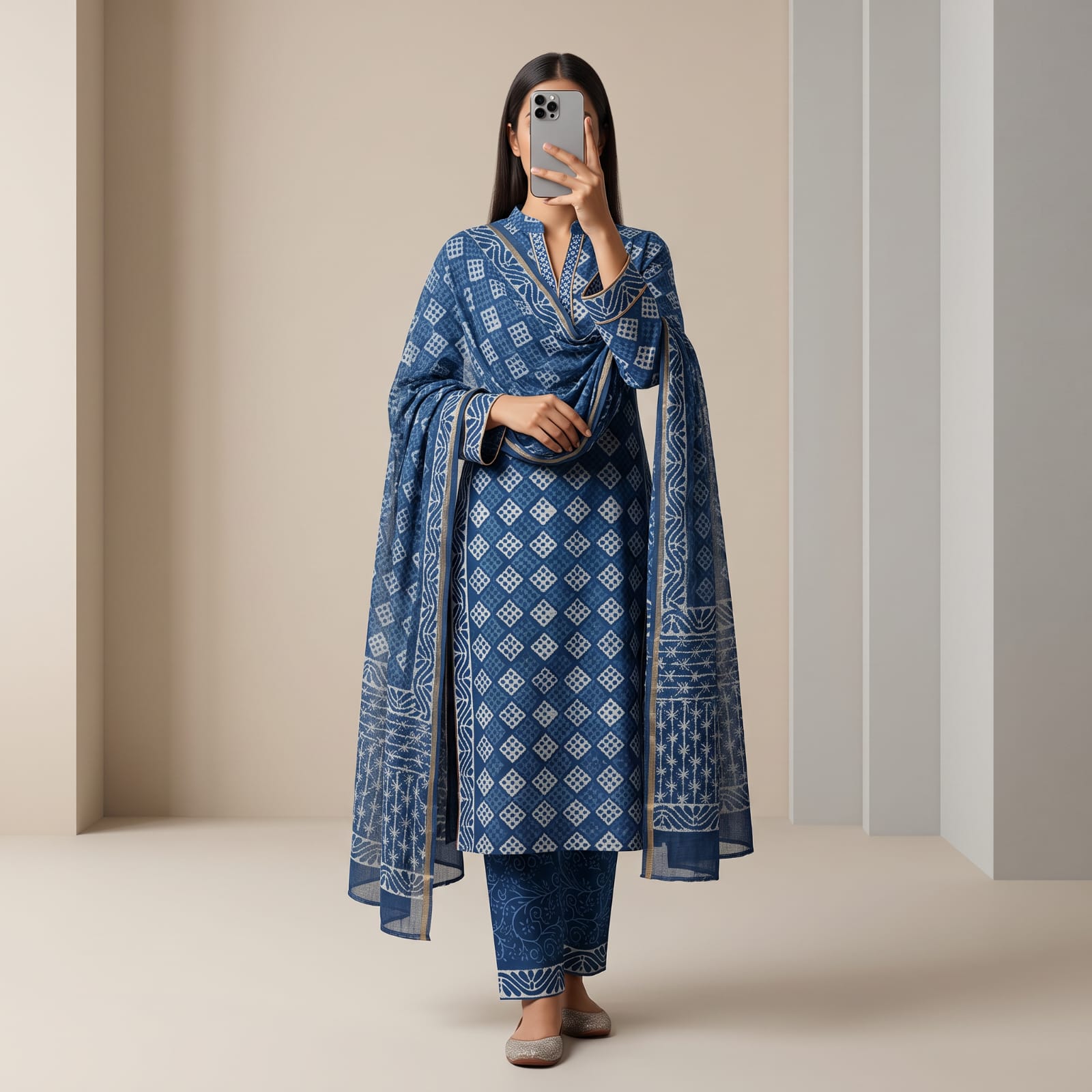 Luxury Premium Stitched Cotton Suit With Doriya Sheila D-301