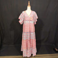 L-XL Dahlia Cotton Printed Dress 57" Long Jalabiya