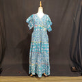S-M Dahlia Cotton Printed Dress 57" Long Jalabiya