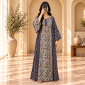 S/M Goya Crystal Printed Cotton Dress 57" Long Jalabiya