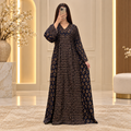 S/M Noor Printed Cotton Long Dress Jalabiya – 57