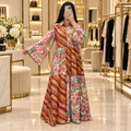 L/XL Fatim Printed Cotton Long Dress Jalabiya – 57"