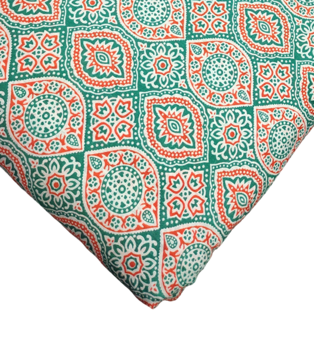 4 Meter Cotton Hand Printed Fabric F-79 JP