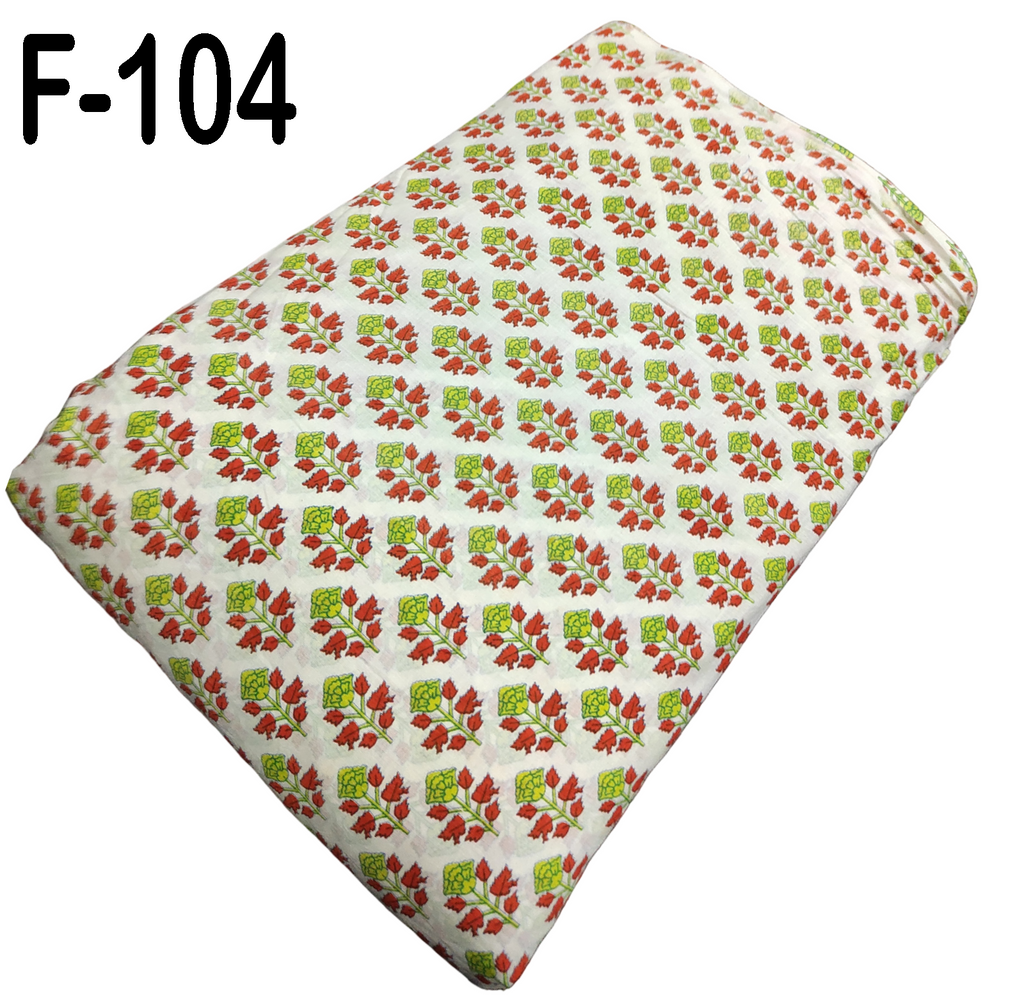 4 Meter Cotton Hand Printed Fabric F-104 JP