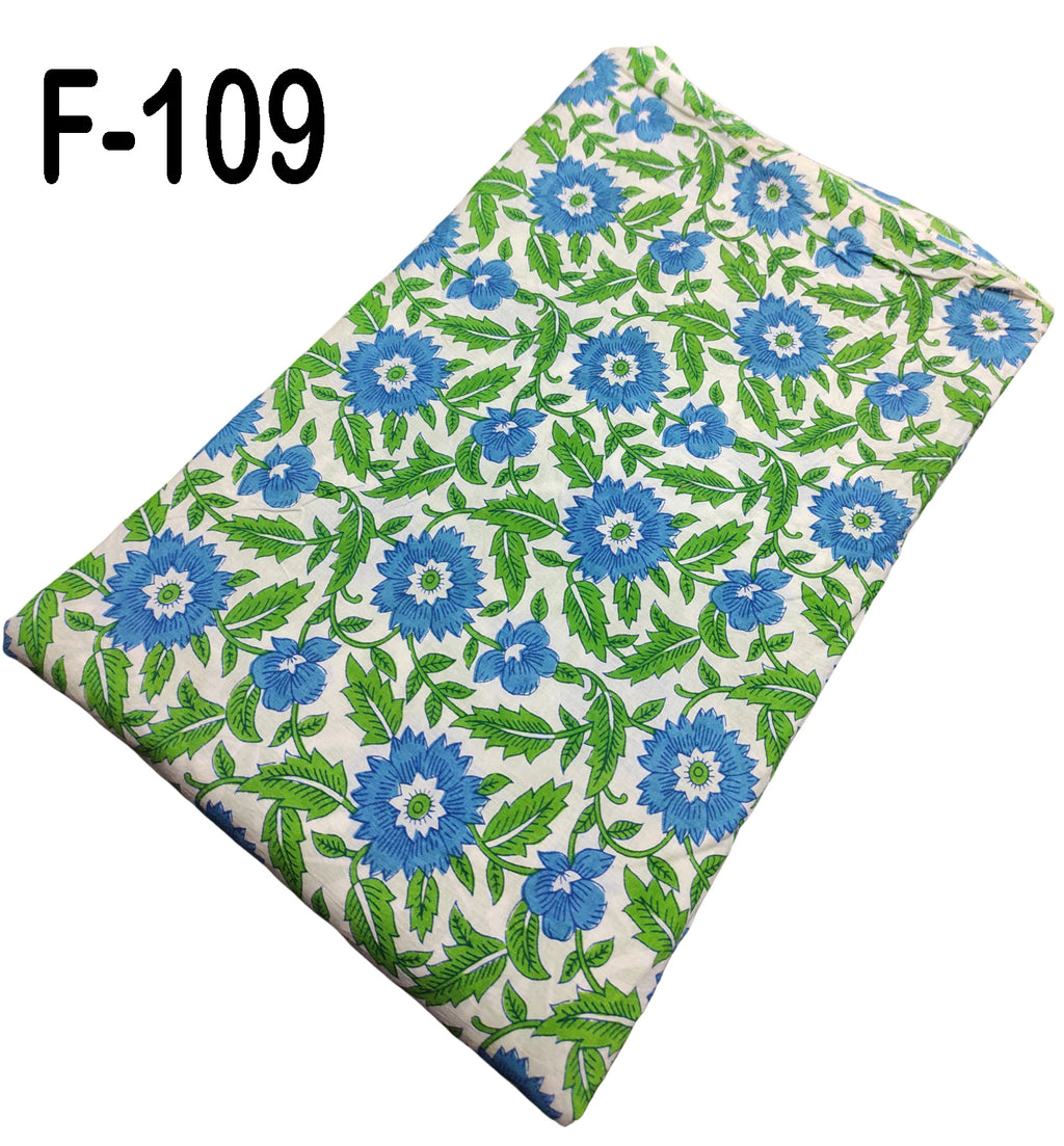 4 Meter Cotton Hand Printed Fabric F-109 JP