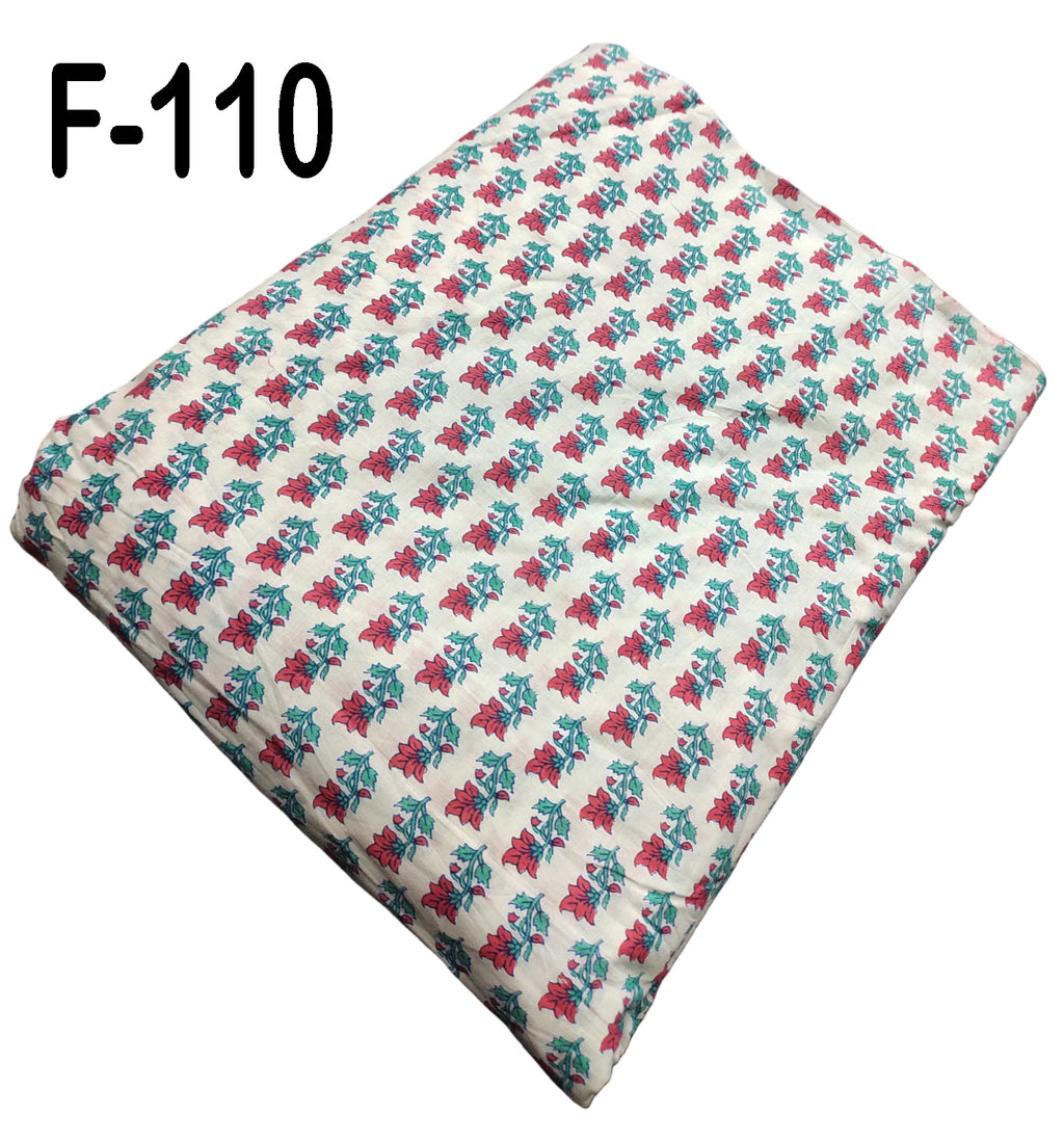 4 Meter Cotton Hand Printed Fabric F-110 JP