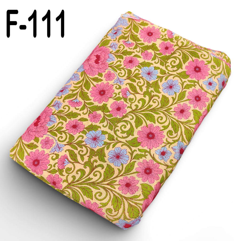 4 Meter Cotton Hand Printed Fabric F-111 JP