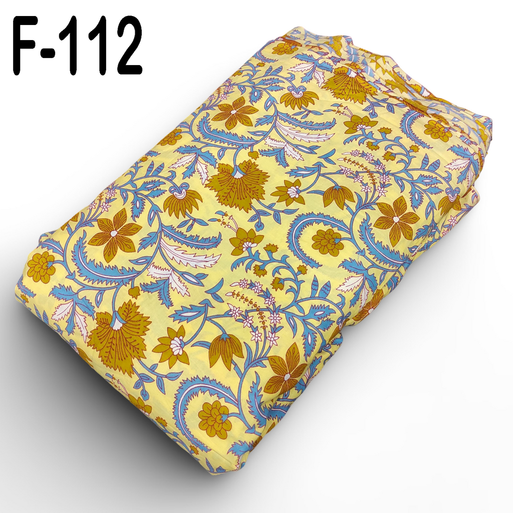 4 Meter Cotton Hand Printed Fabric F-112 JP