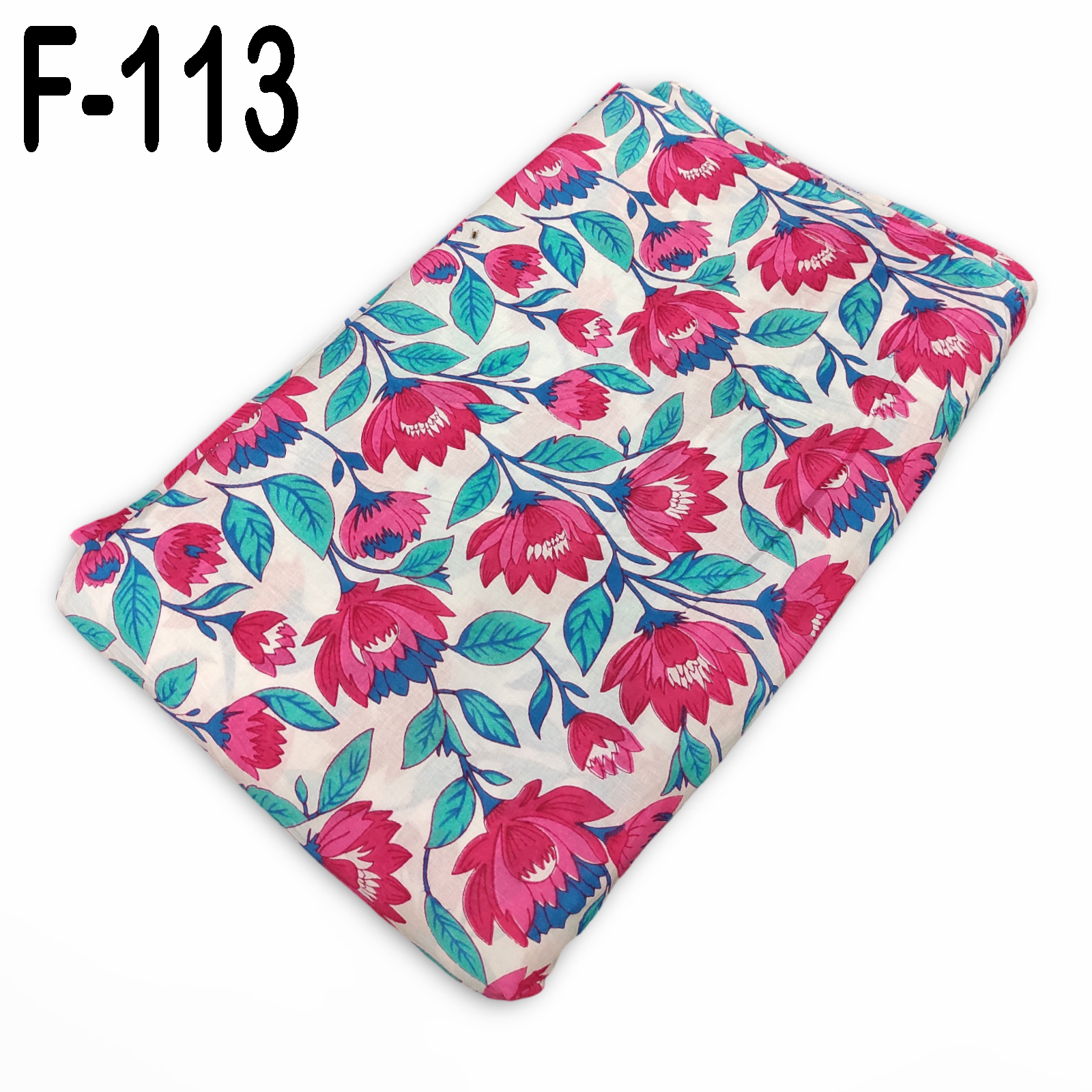 4 Meter Cotton Hand Printed Fabric F-113 JP