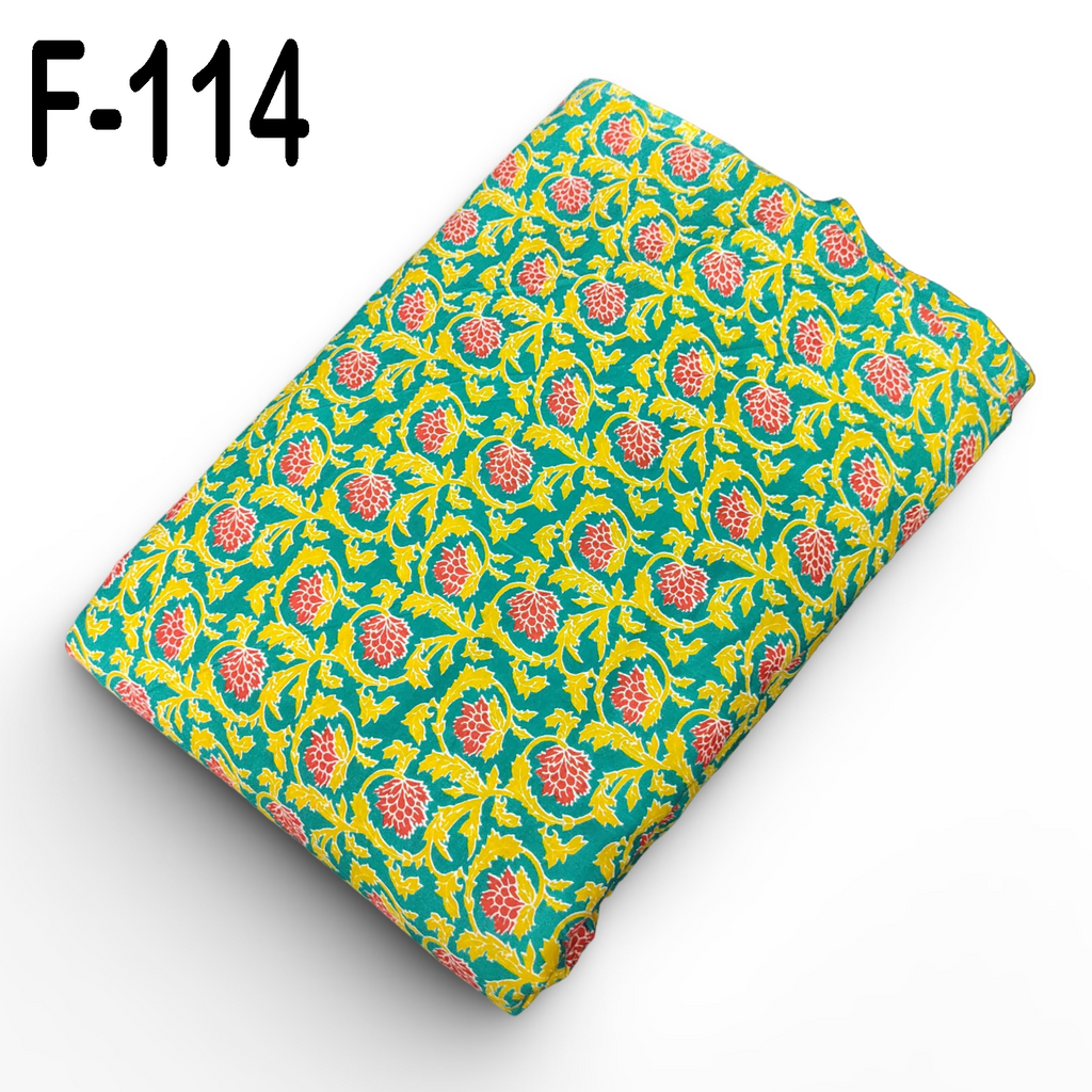 4 Meter Cotton Hand Printed Fabric F-114 JP