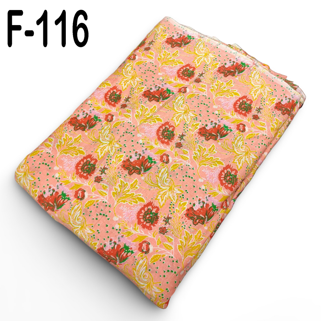 4 Meter Cotton Hand Printed Fabric F-116 JP