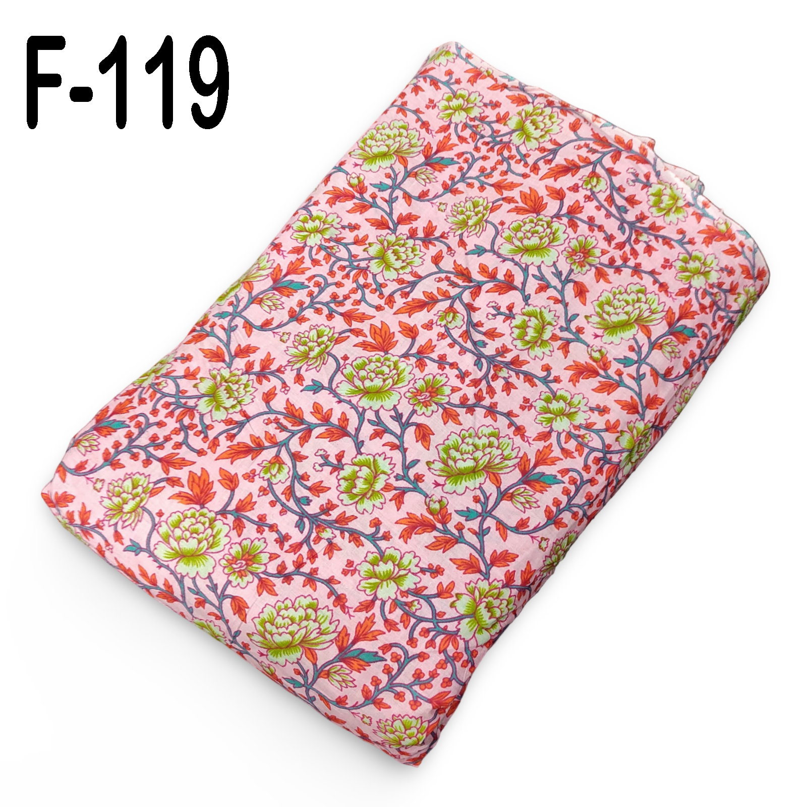 4 Meter Cotton Hand Printed Fabric F-119 JP