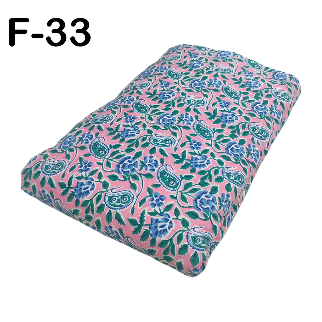 4 Meter Cotton Hand Printed Fabric F-33 JP