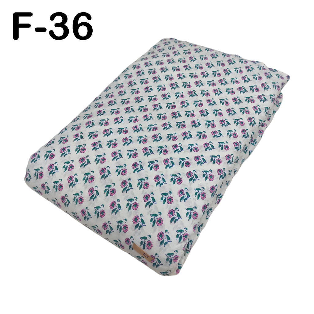 4 Meter Cotton Hand Printed Fabric F-36 JP