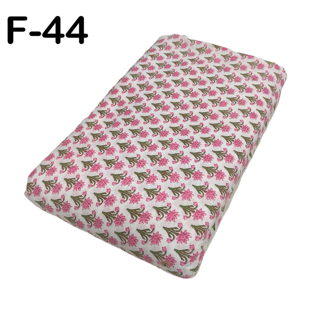 4 Meter Cotton Hand Printed Fabric F-44 JP