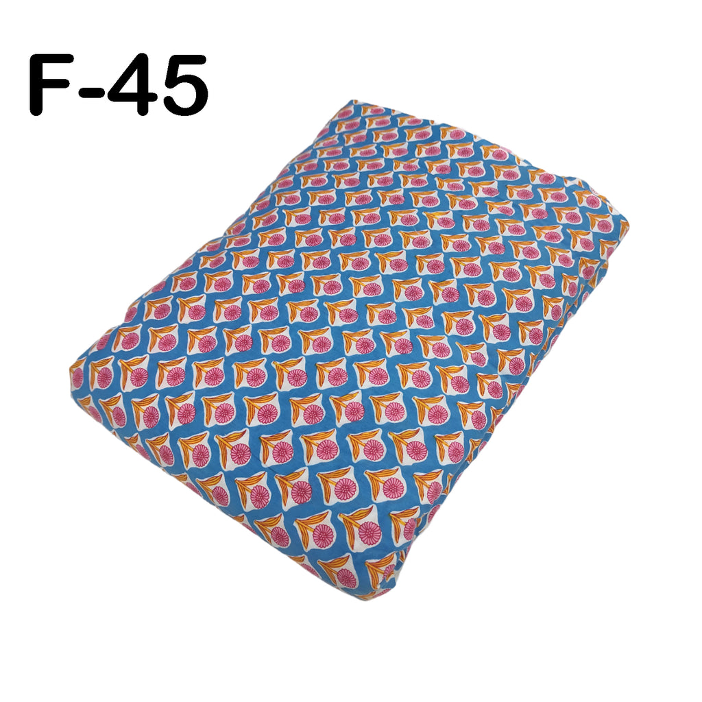 4 Meter Cotton Hand Printed Fabric F-45 JP