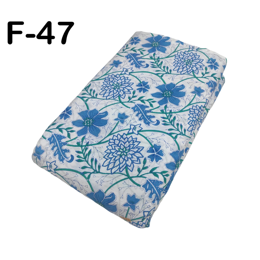 4 Meter Cotton Hand Printed Fabric F-47 JP