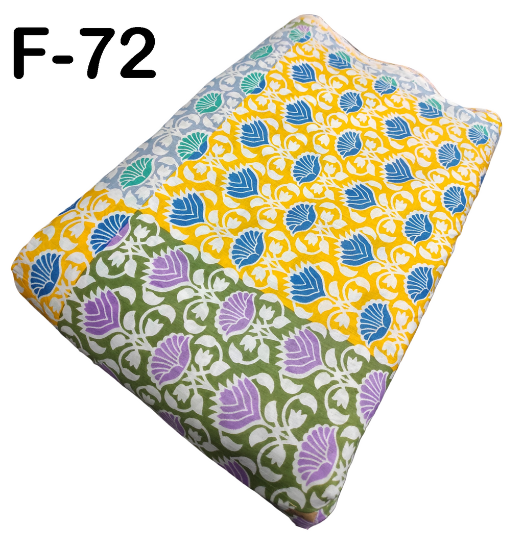 4 Meter Cotton Hand Printed Fabric F-72 JP