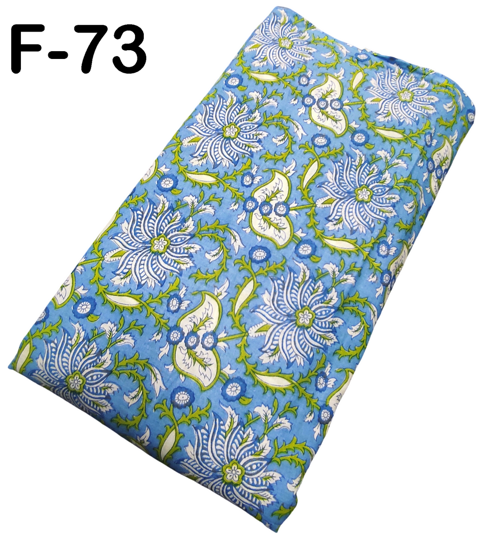4 Meter Cotton Hand Printed Fabric F-73 JP
