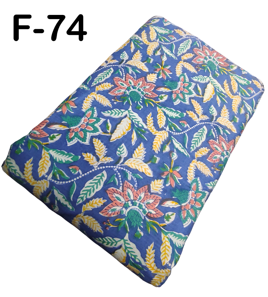 4 Meter Cotton Hand Printed Fabric F-74 JP